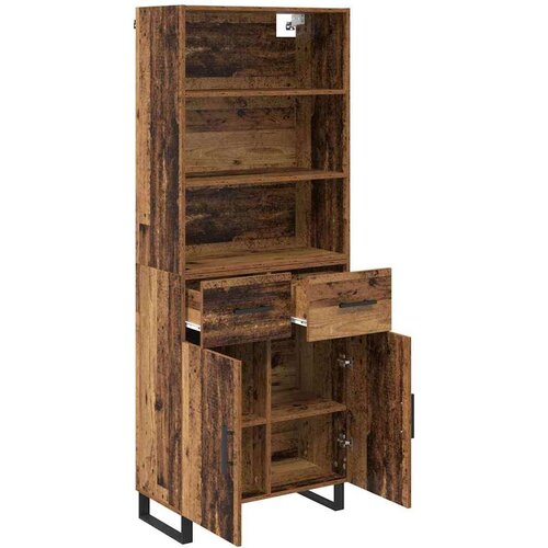 VidaXL Highboard s ladicama Staro drvo 69,5 x 34 x 180 cm Slike