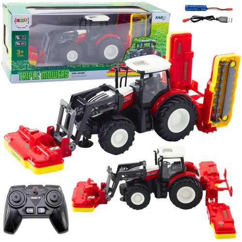 Traktor na daljinsko upravljanje s kosilicama - crveni Cijene