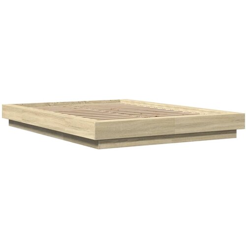VidaXL Posteljni okvir sonoma hrast 120x190 cm inženirski les, (21142499) Slike