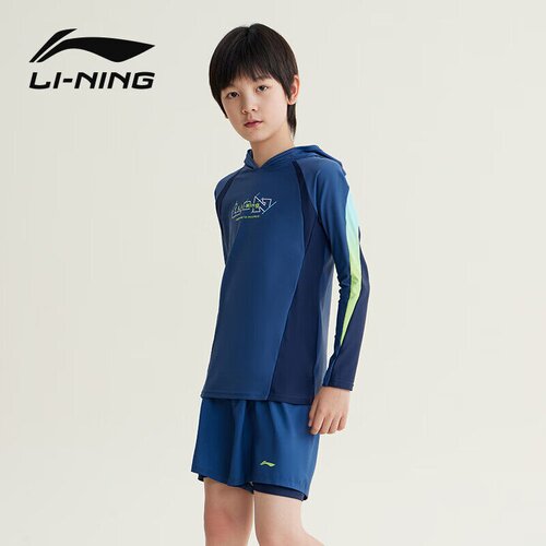 Li-Ning Dvodelni kupaći kostim za dečake, Dugi rukav, Tamnoplavi Slike