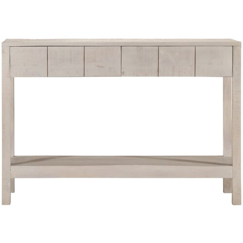 Maison Chic konzolna miza - miza ob steni bela 110x35x75 cm trden mangov les, (21785767) Slike