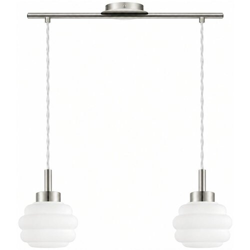 Brilagi LED luster na sajli RETRO GLASS 2xE27/60W/230V mat hrom/bela Slike