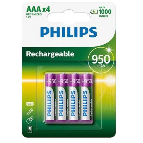 Philips aaa punjive baterije HR03, 950mAh, 4 komada Cene