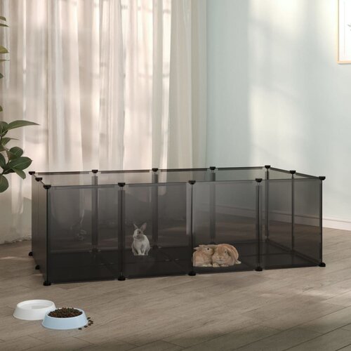 vidaXL Kavez za male životinje crni 144 x 74 x 46,5 cm PP i čelik Cijene