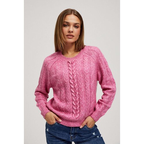 Marisse Fuchsia Sweater With Decorative Weave Slike