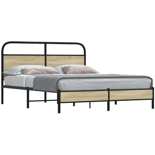 vidaXL Posteljni okvir brez vzmetnice 160x200 cm sonoma hrast inž. les Cene