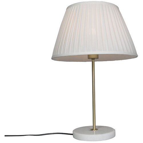 QAZQA Retro namizna svetilka medenina s plisirano kremo 35 cm - Kaso Cene