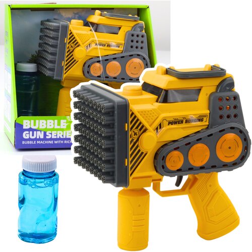 Pi&amp;scaron;tolj za mjehuriće od sapunice sa 56 rupica - buldožer - žuti Slike