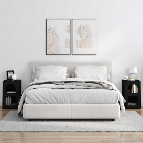  Noćni ormarić 2 pcs Crna 29,5 x 33,5 x 50 cm Konstruirano drvo Slike