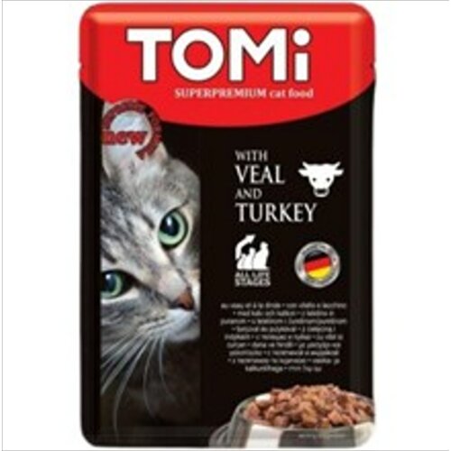Tomi vlažna hrana za mačke teletina i ćuretina u sosu 100g Slike