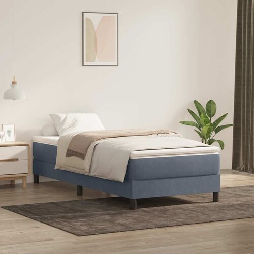 VidaXL Box Spring postelja brez vzmetnico Temno siva 80x220 cm Velvet Slike