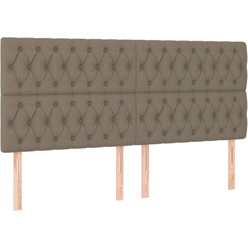 VidaXL Krevet s oprugama i madracem smeđesivi 180x200 cm tkanina Slike