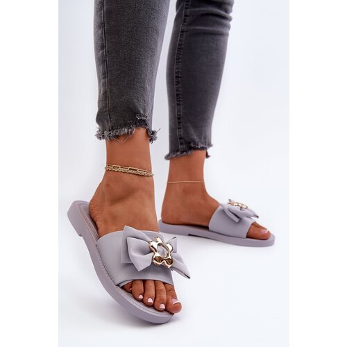 Kesi Lavender women&amp;#039;s slippers with Arsicada bow Slike
