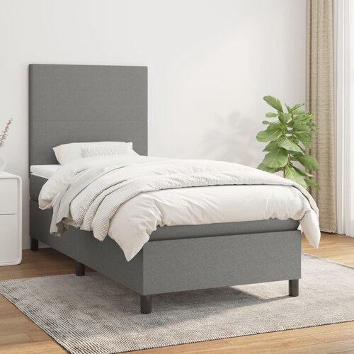 The Living Store Box spring postelja z vzmetnico temno siva 90x200 cm blago - Box Spring Postelja, (21503563) Slike