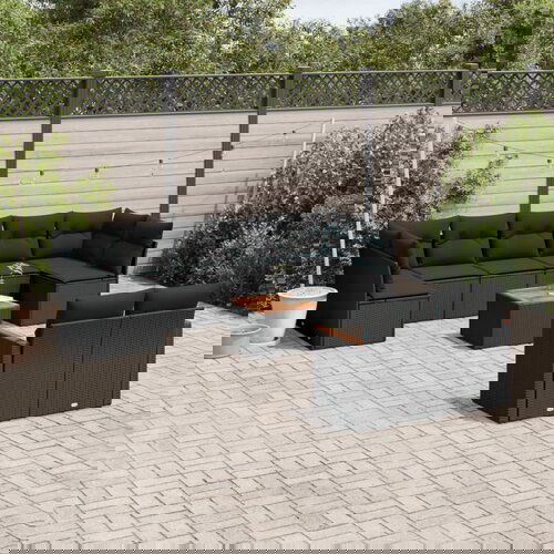 VidaXL 10-dijelni set vrtnih sofa s jastucima crni od poliratana Slike