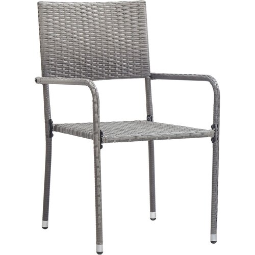 Maison Chic Vrtni jedilni stoli - Stol za vrt 4 kosi siv poli ratan JS380, (21877530) Cene