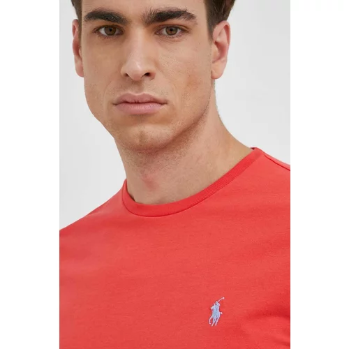 Polo Ralph Lauren Bombažna kratka majica moški, rdeča barva