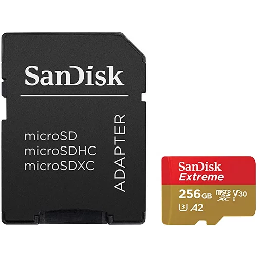Sandisk pomnilniška kartica microSDXC SDSQXAV-256G-GN6GN, 256GB branje 190MB/s pisanje130MB/s A2 C10 V30 UHS-I U3