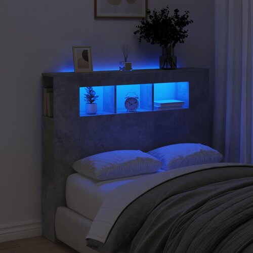 vidaXL LED uzglavlje siva boja betona 120x18 5x103 5 cm Cijene