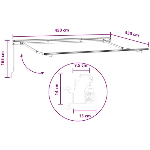  Povlačivi tende Sivosmeđa 450 &amp;times; 350 cm Poliester i aluminij Slike