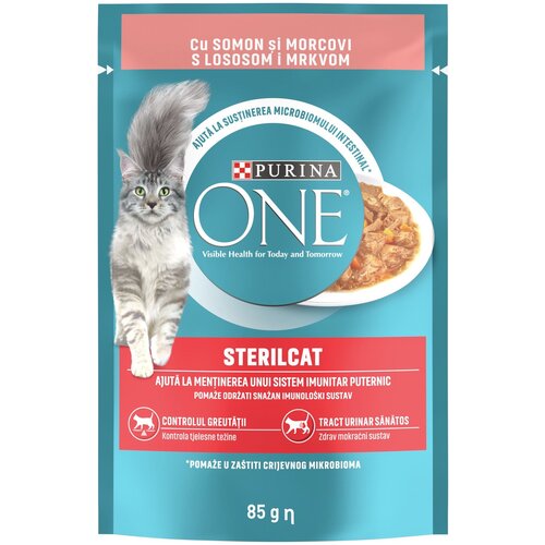 Purina one hrana za sterilizovane mačke, losos, 85g Slike
