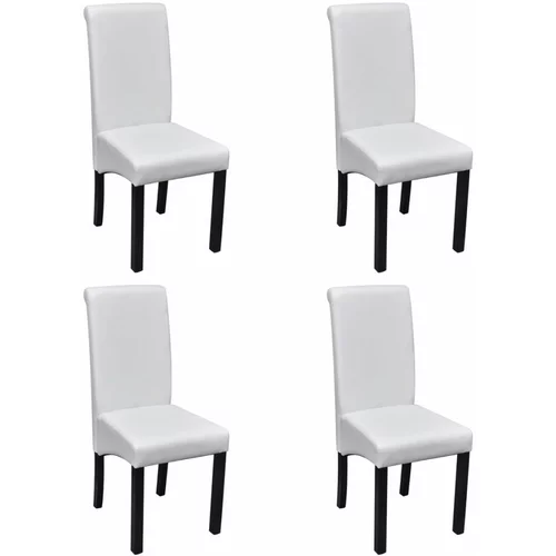 Jedilni stoli 4 kosi belo umetno usnje