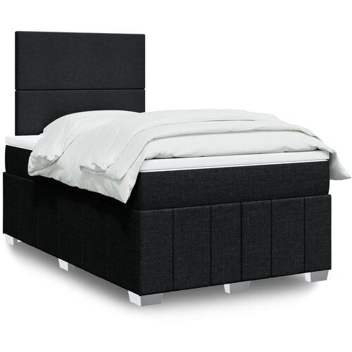 vidaXL Box spring postelja z vzmetnico črn 120x200 cm blago Cene
