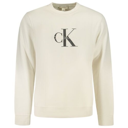 Calvin Klein mu&amp;scaron;ka dukserica s okruglim izrezom krem Slike