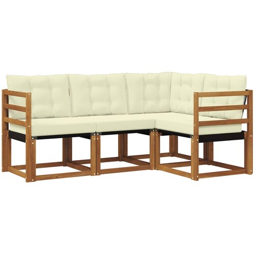  Set vanjskih sofa 4 kom. Prirodna i krem Smeđa 185 x 126,5 x 73 cm Slike
