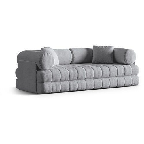 Cosmopolitan Design Svijetlo siva sklopiva sofa od boucl&amp;eacute; tkanine 206 cm Kemi &amp;ndash; Slike