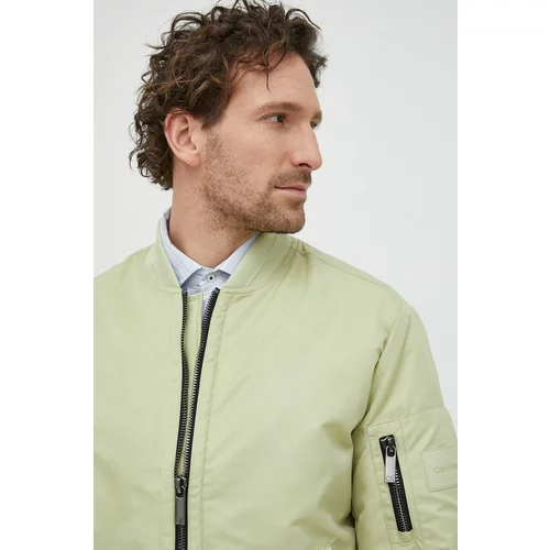 Calvin Klein Bomber jakna za muškarce, boja: zelena, za prijelazno razdoblje