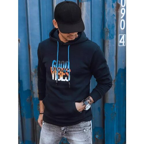 DStreet Bluza męska ocieplana z kapturem granatowa Slike