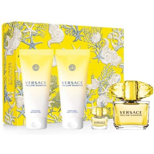 Versace Yellow Diamond Gift Set 90ml (EDT 90 ml + SG 100 ml + BL 100 ml + EDT 5 ml ) Slike