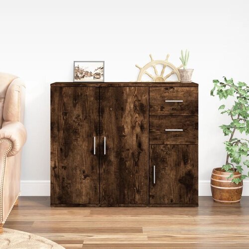  Komoda boja dimljenog hrasta 91x29,5x75cm od konstruiranog drva Cijene