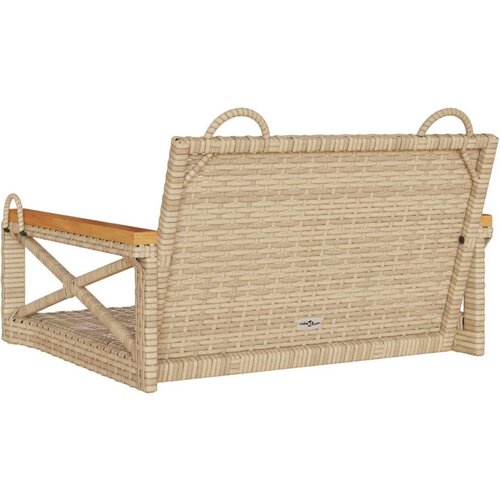  Klupa za ljuljanje bež 63x62x40 cm od poliratana Slike