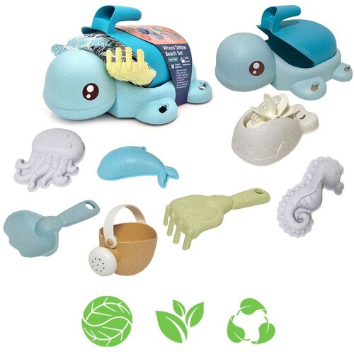 Woopie green 2u1 set za pijesak i kadu blue turtle 8 kom. biorazgradiv organski materijal Cene