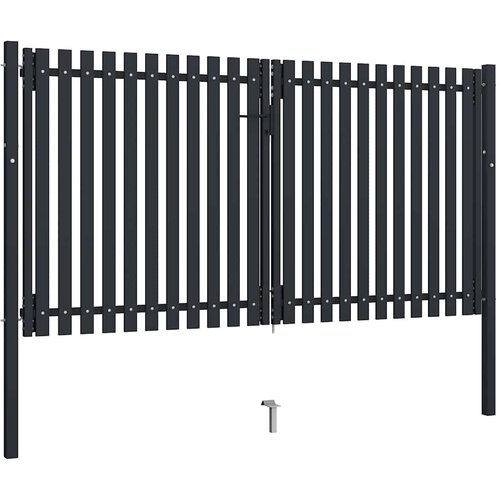  Dvostruka Vrata za Ogradu Čelik 300x175 cm Antracit Slike