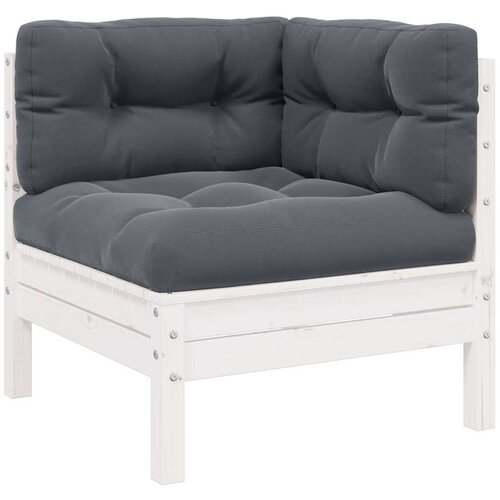  Kutna vrtna sofa s jastucima bijela od masivne borovine Cene