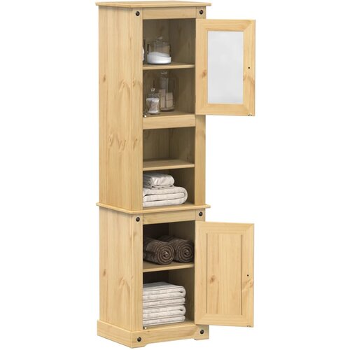 The Living Store Kopalniška omarica Corona 50x40x185 cm trdna borovina - Kopalniška Omarica, (21661633) Cene