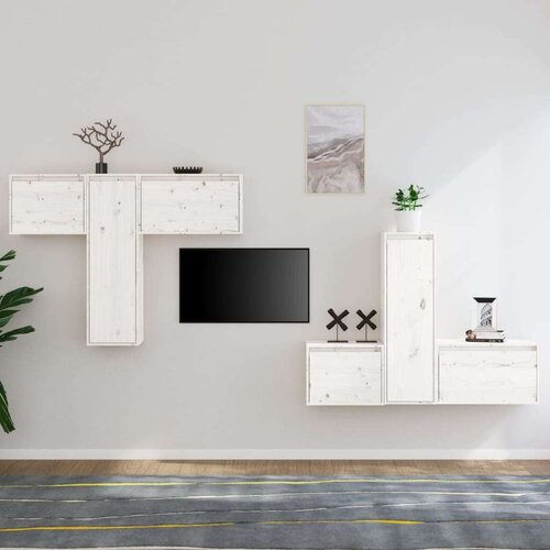 TV omarica 6 kosov bela trdna borovina, (20731719) Slike