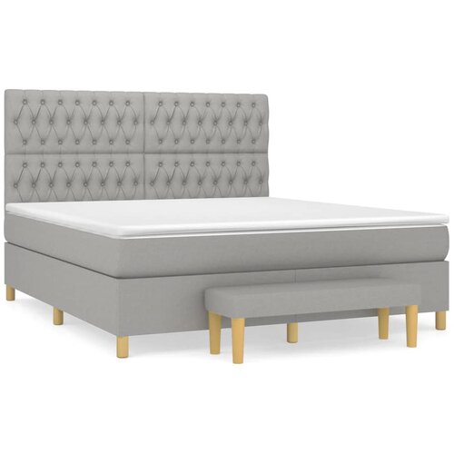 Maison Chic Box spring postelja - Vzmetna postelja z vzmetnico svetlo siva 180x200 cm blago SL690, (21910217) Cene