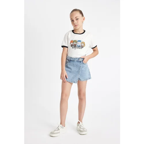 Defacto Girl's Jean Shorts Skirt