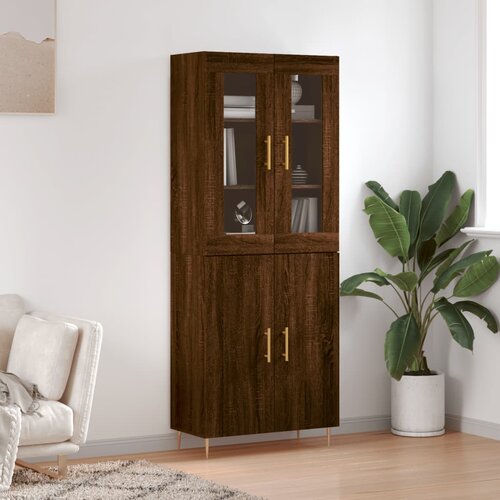 VidaXL Visoka komoda boja hrasta 69 5x34x180 cm od konstruiranog drva Slike