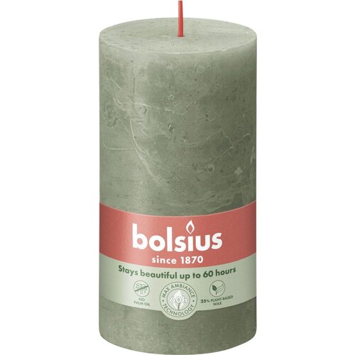  Rustikalna sveča 13/6,8 cm - sveže olivno zelena Cene