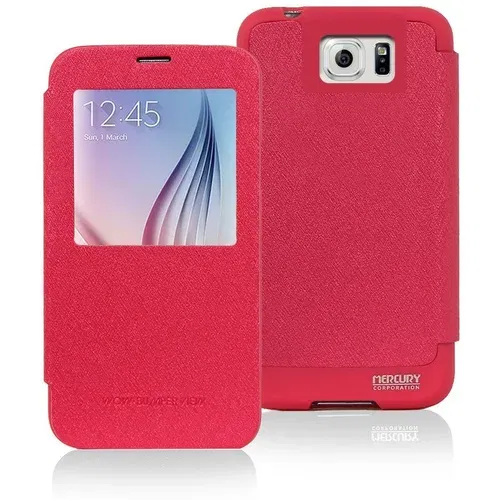  Preklopni ovitek / etui / zaščita Mercury WOW Bumper View Case za Samsung Galaxy S6 Edge - roza