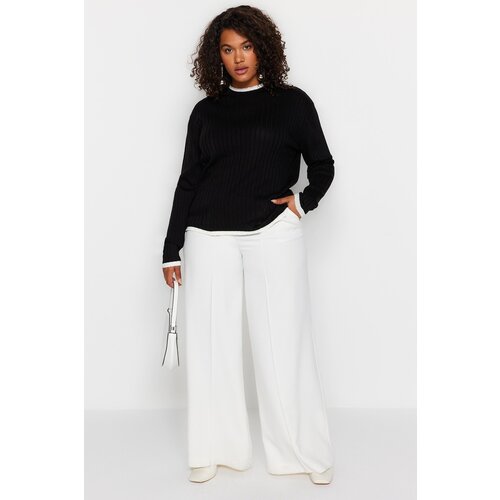 Trendyol Curve Plus Size Sweater - Black - Fitted Cijene