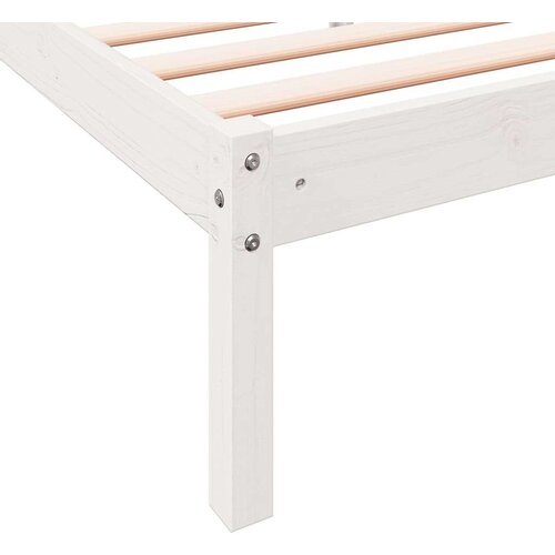 vidaXL Daljši posteljni okvir brez vzmetnice bel 100x210 cm borovina Cene