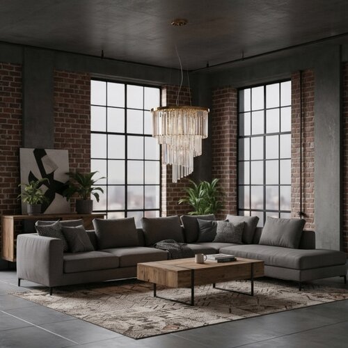 Ideal Lux kristalni luster na sajli carlton 12xE14/40W/230V, prečnik 50 cm, zlatne boje Slike