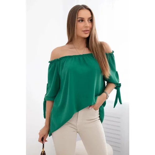Kesi Spanish blouse with a tie on the sleeve green