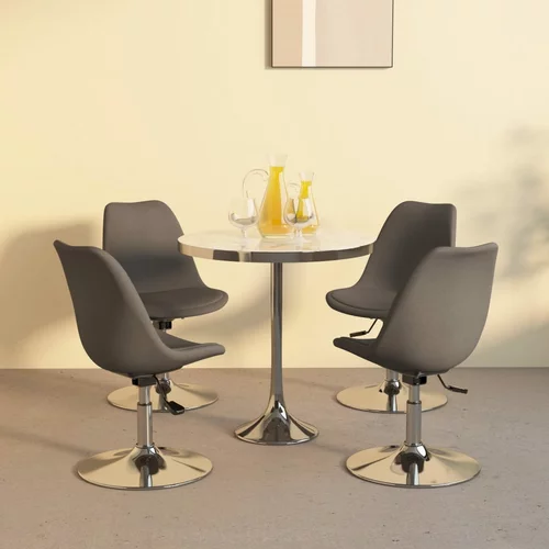 vidaXL Vrtljivi jedilni stoli 4 kosi temno sivo blago